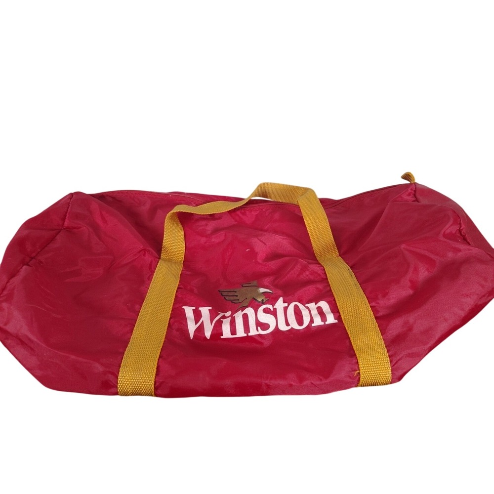 VTG Winston Late‎ 80's Small Red Burgundy Small Duffle Sports Bag Light Weight